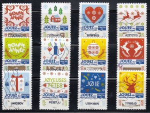 France 2018 Sc#6531-6542 Greetings - Scratch & Win Used