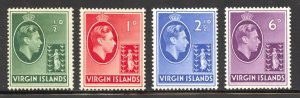 Virgin Islands Scott 76-77,81,82 Unused HOG - 1938 King George VI - SCV $7.65