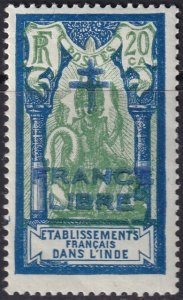 French India 1943 Sc 163 MH* creases