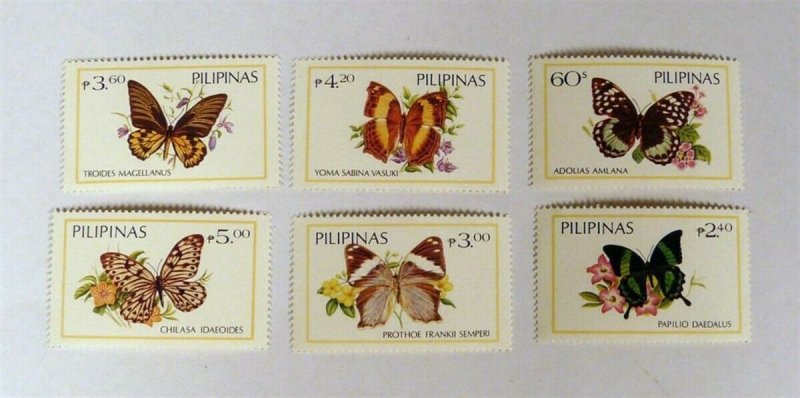 Philippines #1693-98  (ngo#1205-10)  Butterflies Complete set **NH** 