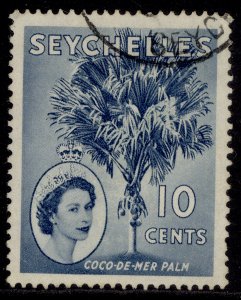 SEYCHELLES QEII SG176ab, 10c blue, VFU.