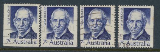 Australia  Sc# 516 William Hughes  Used x4  Booklet stamps see details 