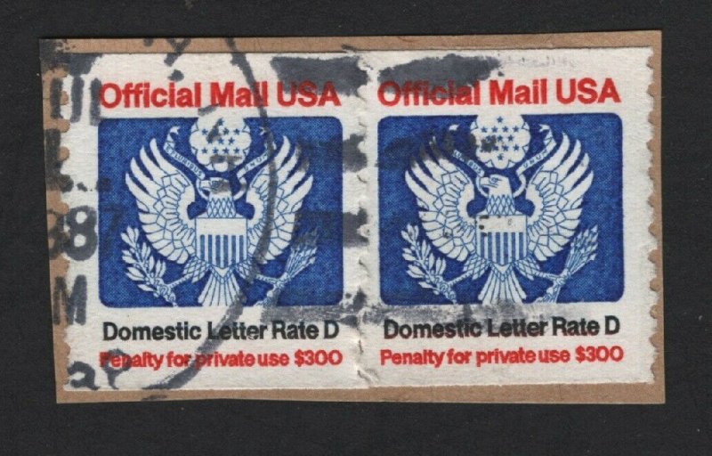 United States USED OFFICIALS - O139 COIL PAIR ON PIECE  F-VF -  BARNEYS