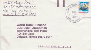 United States A.P.O.'s [25c] E Earth 1988 Army Postal Service, APO NY 09028-2...