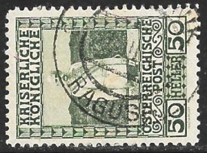 AUSTRIA 1908-16 50h Franz Joseph Sc 121 RAGUSA DUBROVNIK Croatia Postmark Used