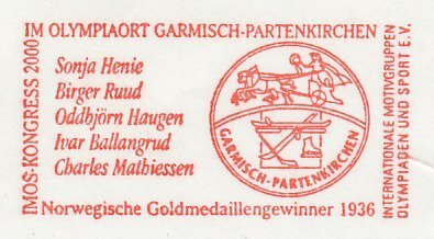 Meter cut Germany 2000 IMOS Congress - Garmisch Partenkirchen - Olympic Village