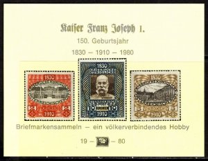 1980 Austria 150th Anniversary Of Birth Emperor Franz Joseph I 1830-1980