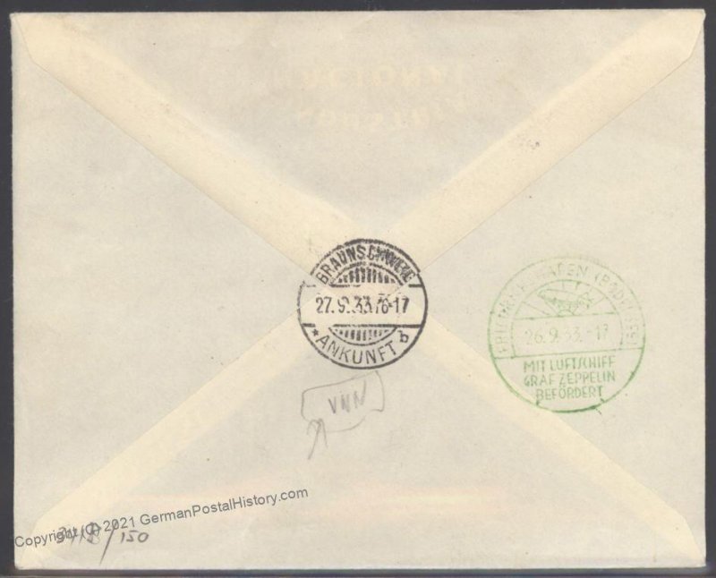 Paraguay 1933 Germany Zeppelin Airmail SAF Flown Si234 Cover 103389