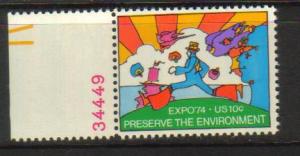 # 1527 MNH plate # single 10c Environment-Expo 1974 