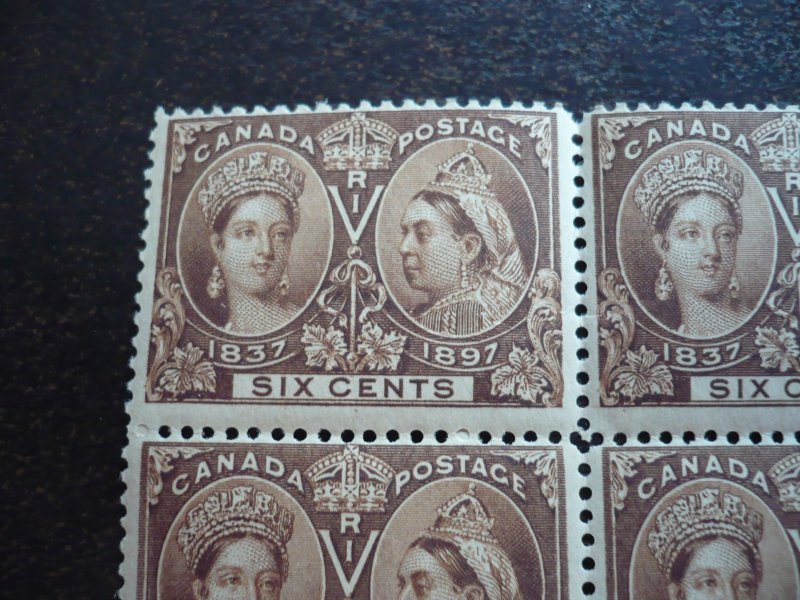 Stamps - Canada - Scott# 55 - Mint Never Hinged Block of 4 Stamps + Selvedge