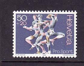 Switzerland-Sc#B522- id5-unused NH semi-postal set-Vitality-Movement-1986-