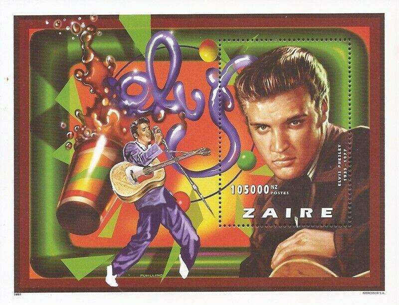 Zaire - 1997 Singer Elvis Presley - Stamp Souvenir Sheet - 26B-002