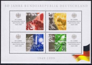 Germany 1999, Scott#2042 MNH, Federal Republik 50th Anniversary, souvenir sheet