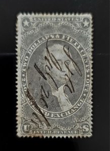 1863 $2.50 USA Internal Revenue, First Issue, Inland Exchange, Washington, R84c