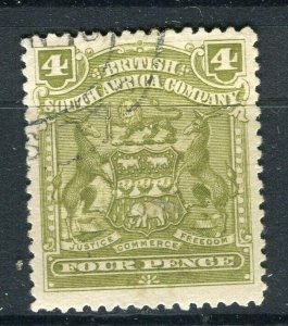 RHODESIA; 1898 early classic Springbok issue fine used 4d. value