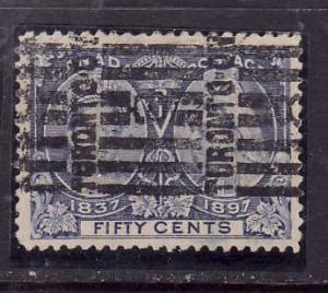 Canada-Sc#60-used 50c ultramarine Diamond Jubilee-Toronto roller-Q