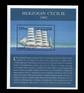 Djibouti 2000 - Ships Yachts - Souvenir Stamp Sheet - Scott #822 - MNH