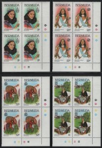 Bermuda 1980 MNH Sc 397-400 Gina Swainson Miss World Set of LR corner blocks ...