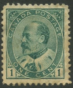 CANADA Sc#89 1903 1c KEVII Green Unused No Gum with Small Thin