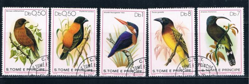 Saint Thomas and Prince Is 541-45 Used short set Birds (GI0364)+