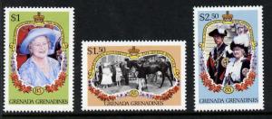 Grenada Grenadines 682-5 MNH Queen Mother 85th Birthday, Flowers, Horse