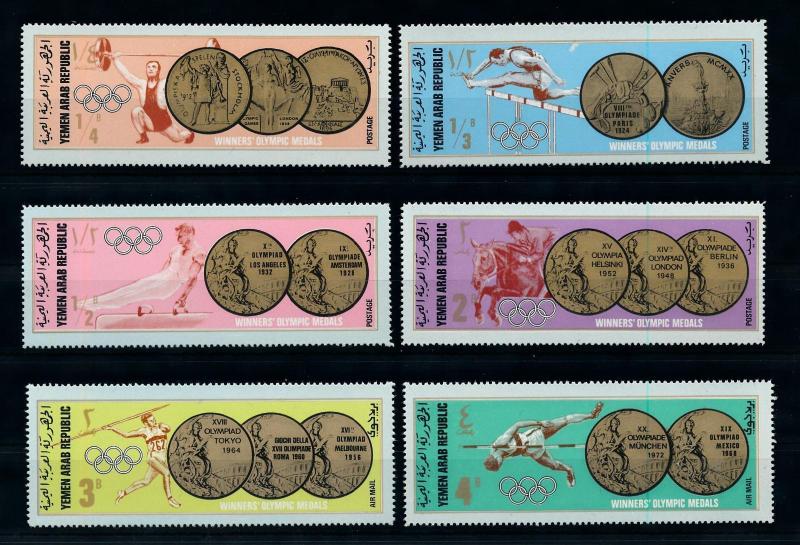 [77681] Yemen YAR 1968 Olympic Games Medalist Light Blue Perf. MNH