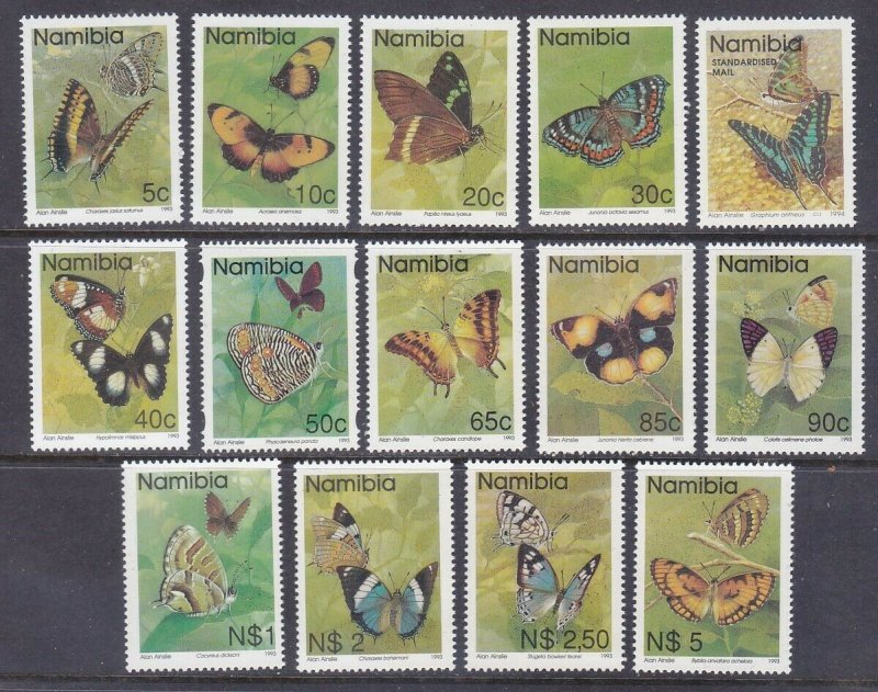 Namibia 742-754 MNH 1993-94 Butterflies Full Set of 14 Very Fine