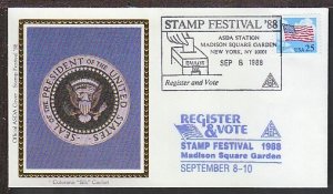 US ASDA Stamp Festival 1988 Register Vote Colorano Cover