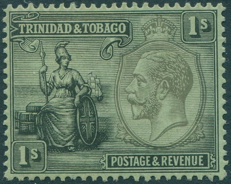 Trinidad & Tobago 1922 SG227 1s black on green KGV Britannia MH