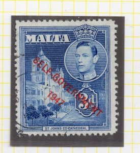Malta 1948 Early Issue Fine Used 3d. Self Gov Optd NW-200442 
