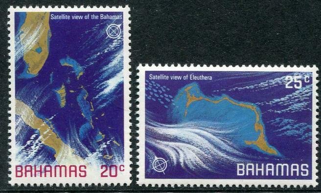 HERRICKSTAMP BAHAMAS Sc.# 487A-88A Scarce Inverted Wtmk. Stamp (SG £21)