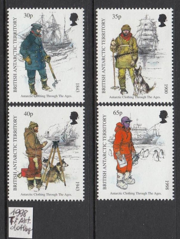 XG-U153 BRITISH ANTARCTIC TERRITORY - Ships, 1998 Dogs Clothing Costumes MNH Set