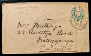 British-Indian Half Anna envelope with the image of King Edward VII. Addresse...