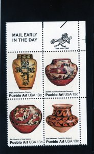 1706-1709 Pueblo Pottery, MNH UR-ZIP-Early blk/4