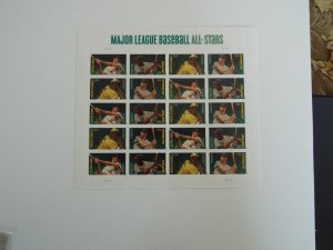 Major League Baseball All Stars  Mint sheet of 20 stamps  Scott # 4694-4697