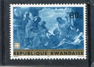 Rwanda 1967 MATTIA PRETI Cavalier Calabrese Paintings Stamp 80c Unused