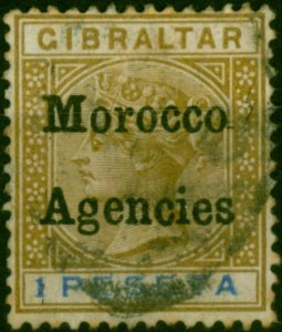 Morocco Agencies 1898 1p Bistre & Ultramarine SG7 Good Used (2)