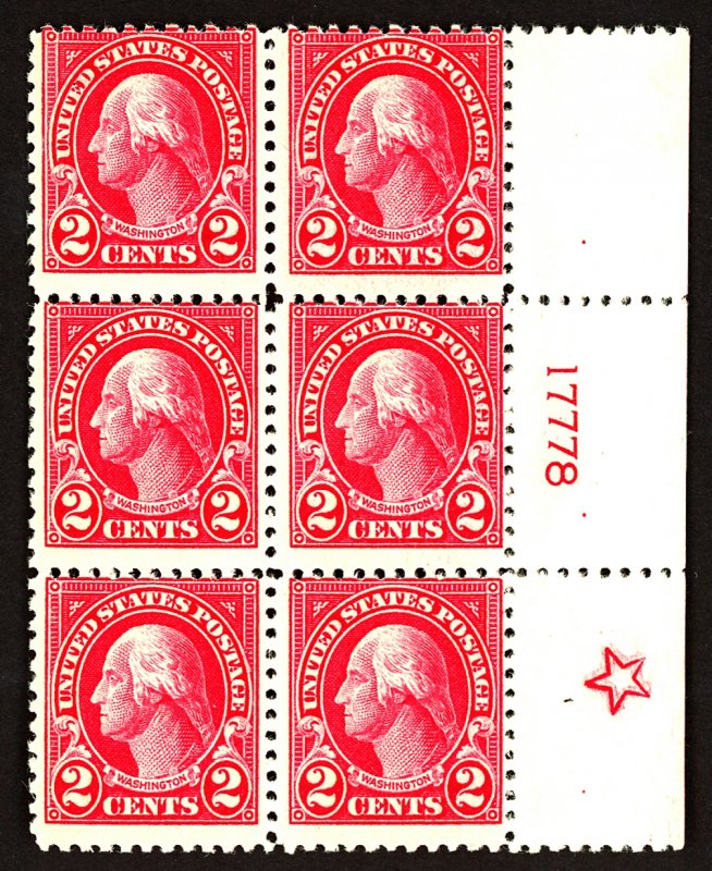 U.S. #554 MINT Block with Star OG LH 