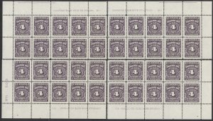 Canada #J15-J20 J16B 4th Postage Dues 8 Plate Block Matched Sets VF NH