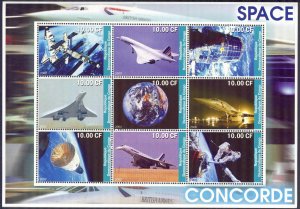 Congo 2002 Aviation Concorde Space (II) Sheet MNH