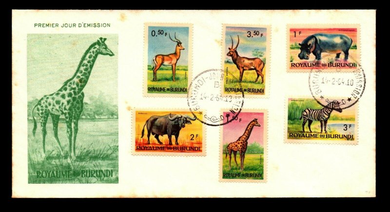 Burundi 1964 Animal Series FDC / Some Toning - L9157