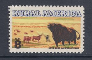 US Sc 1504 MNH. 1973-1974 8c Rural America, Black Color Shift