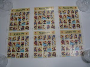 US Stamp #3068 1996 Atlanta Olympics Press Sheet 6 Panes of 20 MNH Uncut