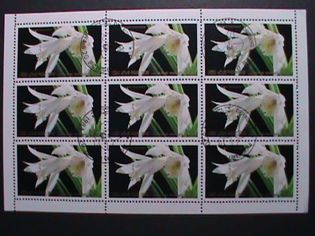 ​KOREA-1984-SC#2390 THUNIA BRACTEATA FLOWERS -CTO FULL SHEET VERY FINE
