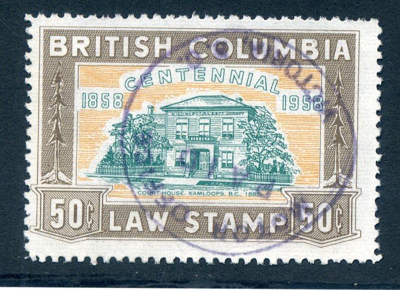 van Dam BCL48, 1958 British Columbia Law Stamp - Used