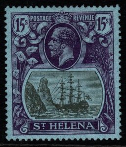 ST.HELENA SG113 1922 15/= GREY & PURPLE/BLUE MTD MINT