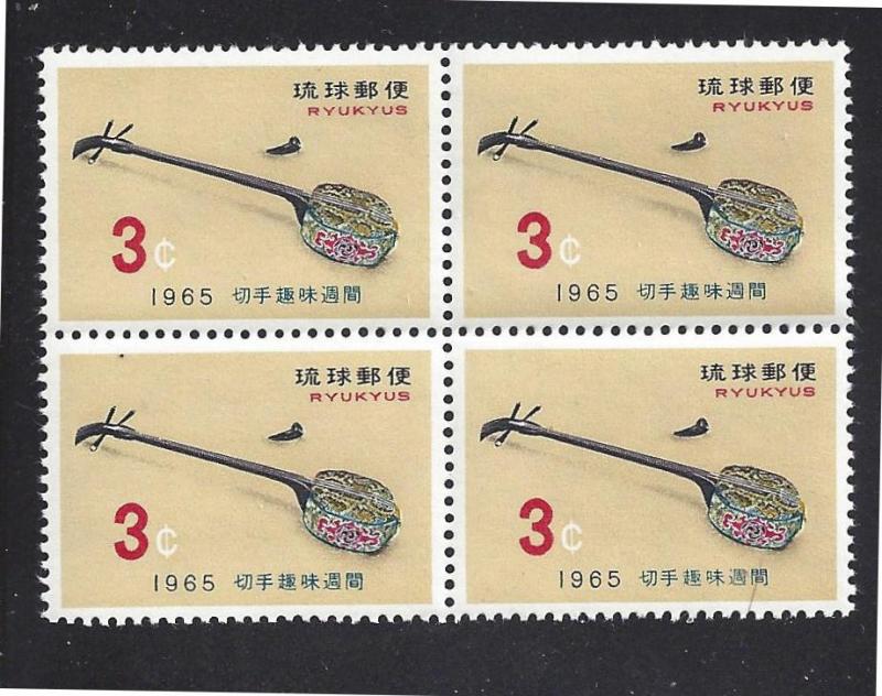 Ryukyu Islands 131 - 133 MNH Blocks of 4