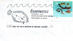 US SPECIAL EVENT CANCEL COVER SAVE THE BAY MUSEUM OF NATURAL HISTORY PROVIDENCE