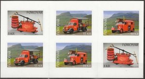 Faroe Islands Denmark 2016 History of fire transport booklet with 2 sets MNH