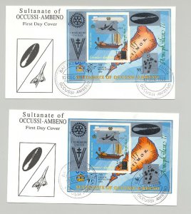 Occusi Ambeno (Propaganda) 1989 Halley's Comet 1v S/S Perf & Imperf on 2 FDC